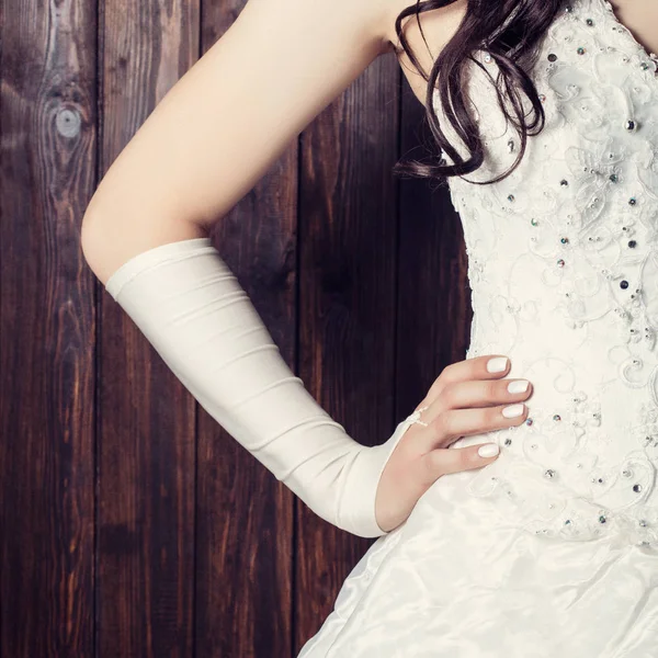 Bride standing against  background — Stock Photo, Image