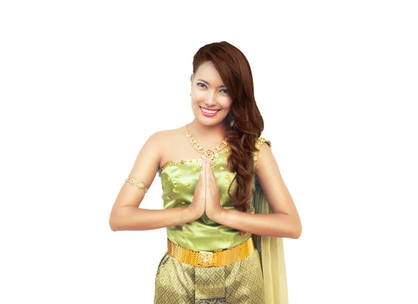 Bella Ragazza Tailandese Costume Tradizionale Tailandese — Foto Stock