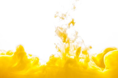 su üzerinde beyaz izole soyut renkli mürekkep 