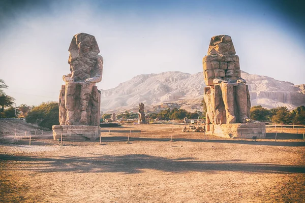 Colosos Memnon Valle Los Reyes Luxor Egipto — Foto de Stock