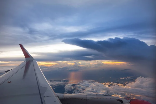 Fundo Céu Azul Bonito Com Pôr Sol — Fotografia de Stock