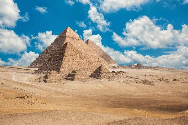 Egipto Cairo Giza Vista General Las Pirámides — Foto de Stock