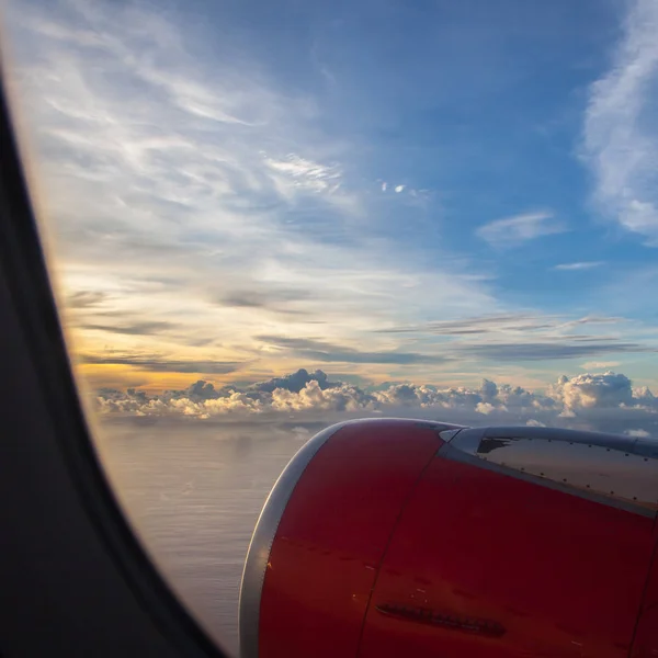 Hermoso Fondo Azul Cielo Con Puesta Sol —  Fotos de Stock