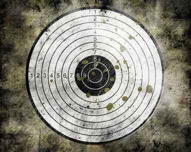 Grunge target on old scratched background clipart