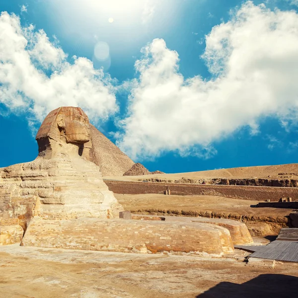 Gesamtansicht Der Großen Sphinx Gizeh Ägypten — Stockfoto