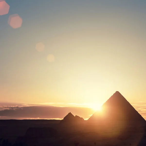 Ägypten Kairo Giza Allgemeine Ansicht Der Pyramiden — Stockfoto