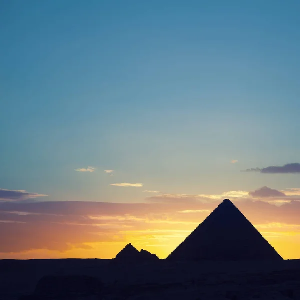 Egypten Kairo Giza Allmän Översikt Över Pyramiderna — Stockfoto