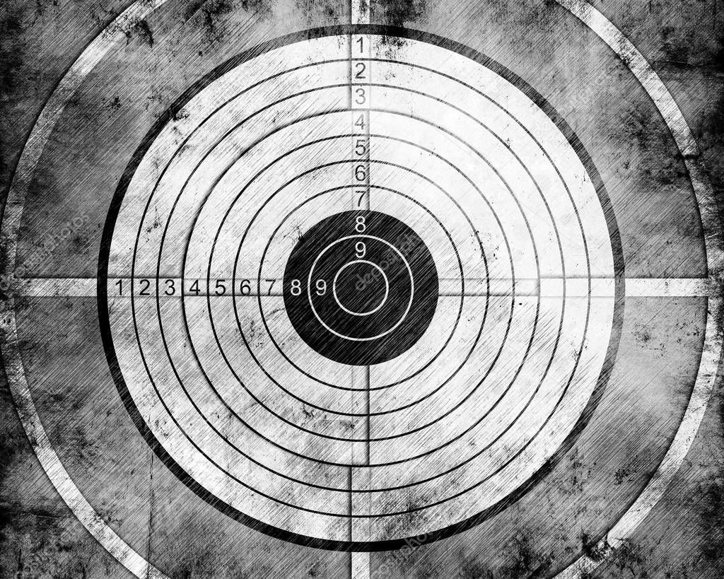 Grunge target on old scratched background