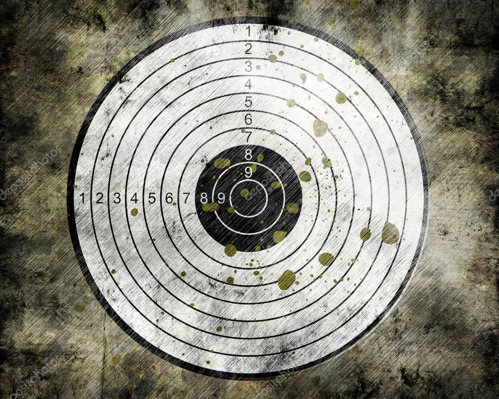 Grunge target on old scratched background