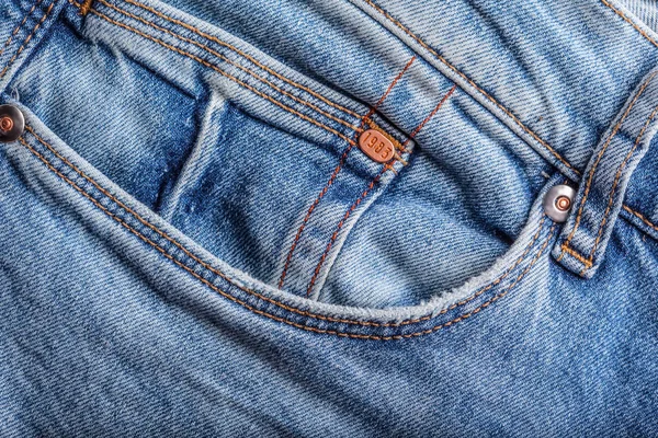 Latar Belakang Jeans Denim Dengan Jahitan Desain Mode — Stok Foto