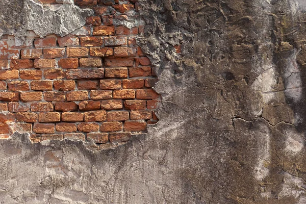 Doku Arka Plan Kırmızı Eski Yıpranmış Tuğla Duvar — Stok fotoğraf