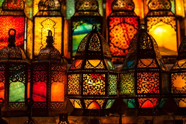 Lighting Colors Muslim Style Lantern Shining — Stock Photo, Image