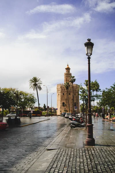 Vista Torre Del Oro Sevilla España —  Fotos de Stock