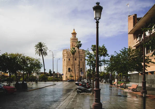 Vista Torre Del Oro Sevilla España — Foto de Stock