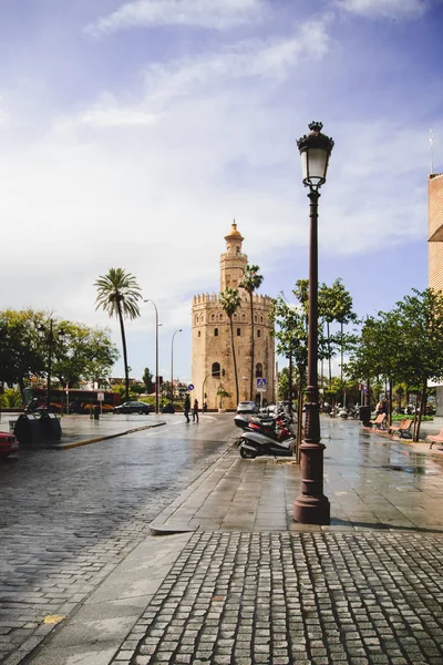 Blick Auf Den Torre Del Oro Sevilla Spanien — Stockfoto