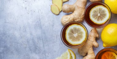 Soğuk kış günleri için bardakta zencefilli çay