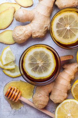 Soğuk kış günleri için bardakta zencefilli çay