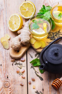 Japon Çin çay çaydanlık limon zencefil nane
