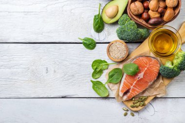 Sağlıklı yağ kaynakları yiyecek, hayat kavramı seçim