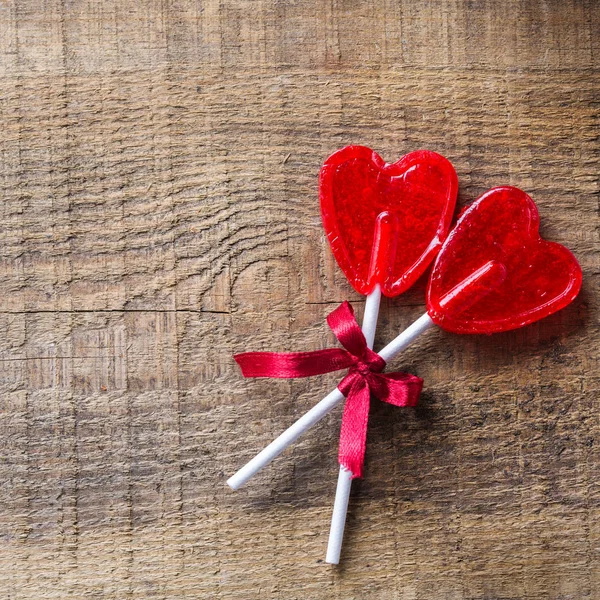 Hartvormige snoep lollipop voor valentines day — Stockfoto