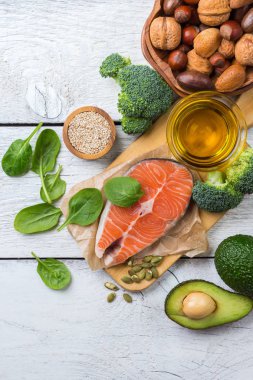 Sağlıklı yağ kaynakları yiyecek, hayat kavramı seçim