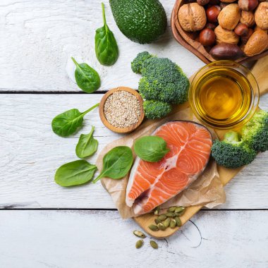 Sağlıklı yağ kaynakları yiyecek, hayat kavramı seçim