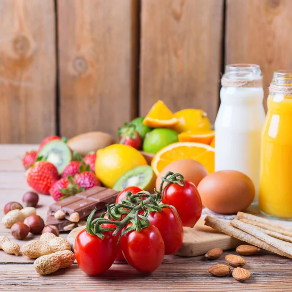 Selectie van allergie eten, gezond leven concept — Stockfoto