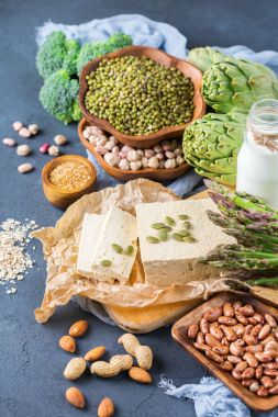 Sağlıklı vegan protein kaynağı ve vücut yiyecek geliştirme