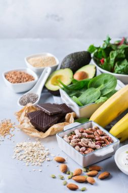 Sağlıklı yüksek magnezyum ürün yelpazesine gıda kaynakları