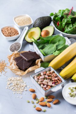 Sağlıklı yüksek magnezyum ürün yelpazesine gıda kaynakları