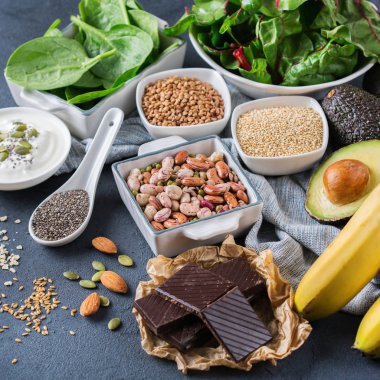 Sağlıklı yüksek magnezyum ürün yelpazesine gıda kaynakları