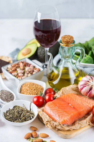 Assortment of healthy food low cholesterol — Stock Photo, Image