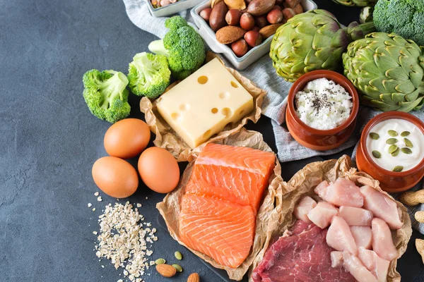 Egészséges fehérje-forrás-és testépítő-élelmiszer — Stock Fotó