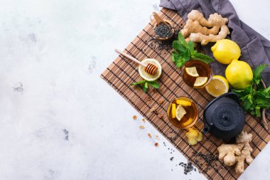 Japon Çin çay çaydanlık limon zencefil nane