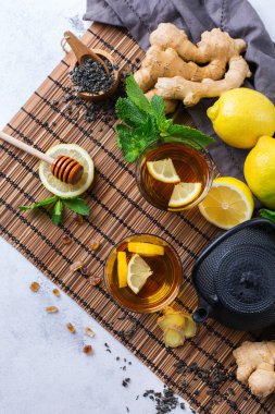 Japon Çin çay çaydanlık limon zencefil nane
