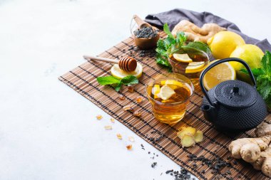 Japon Çin çay çaydanlık limon zencefil nane