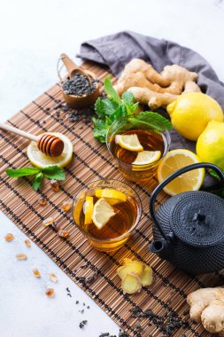 Japon Çin çay çaydanlık limon zencefil nane