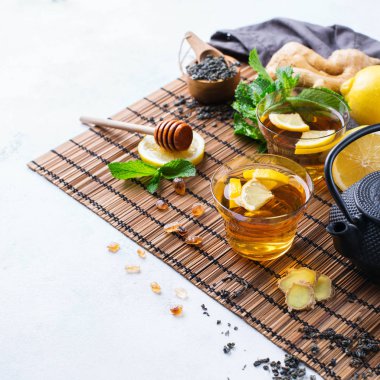 Japon Çin çay çaydanlık limon zencefil nane