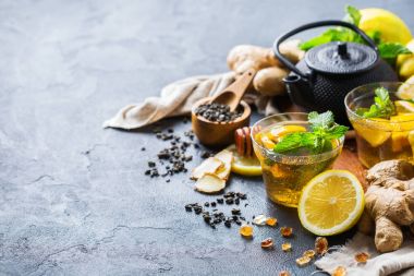 Japon Çin çay çaydanlık limon zencefil nane