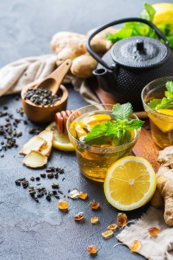 Japon Çin çay çaydanlık limon zencefil nane