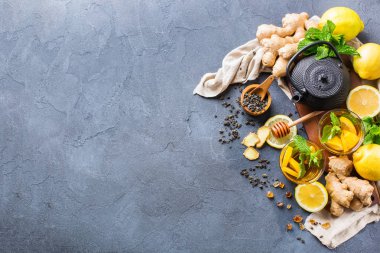 Japon Çin çay çaydanlık limon zencefil nane