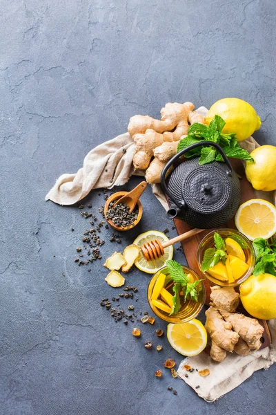 Japon Çin çay çaydanlık limon zencefil nane