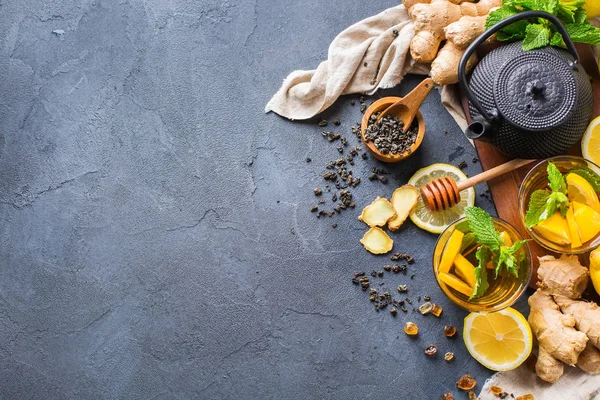 Japon Çin çay çaydanlık limon zencefil nane