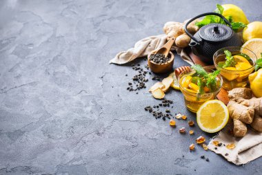 Japon Çin çay çaydanlık limon zencefil nane