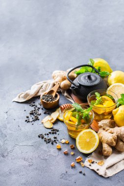 Japon Çin çay çaydanlık limon zencefil nane