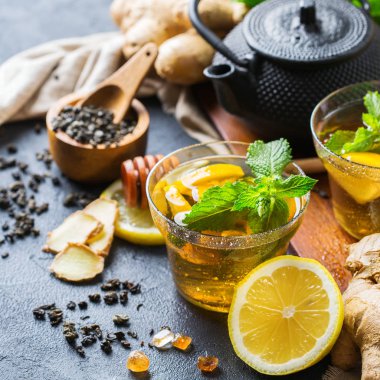 Japon Çin çay çaydanlık limon zencefil nane