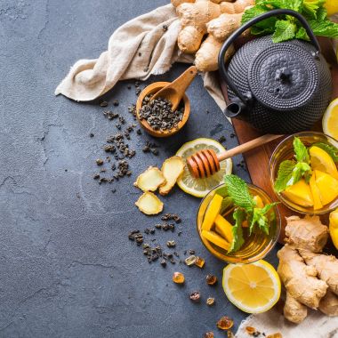 Japon Çin çay çaydanlık limon zencefil nane