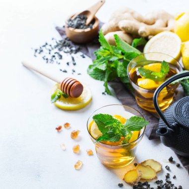 Japon Çin çay çaydanlık limon zencefil nane