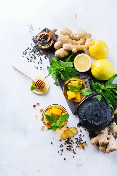 Japon Çin çay çaydanlık limon zencefil nane