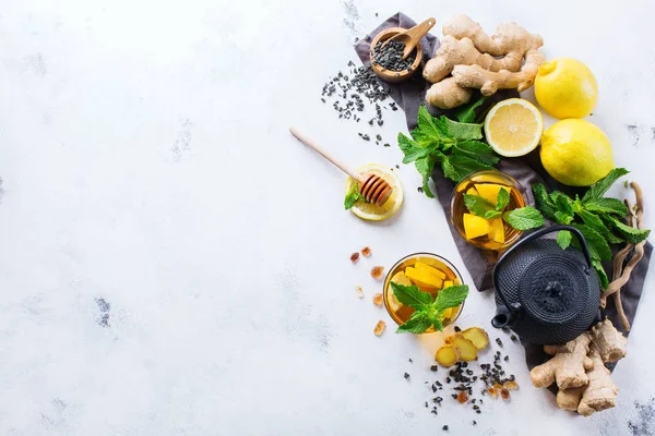 Japon Çin çay çaydanlık limon zencefil nane